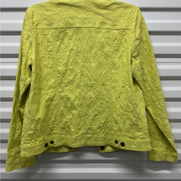 Ruby Rd. Quilted Lime Button-Front Jean Jacket - Picture 5 of 8